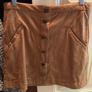 Suede Button Up Skirt